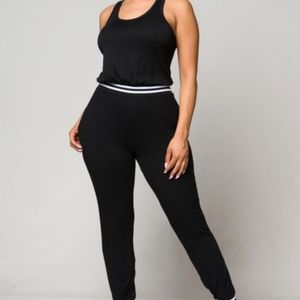 One piece black jump suit